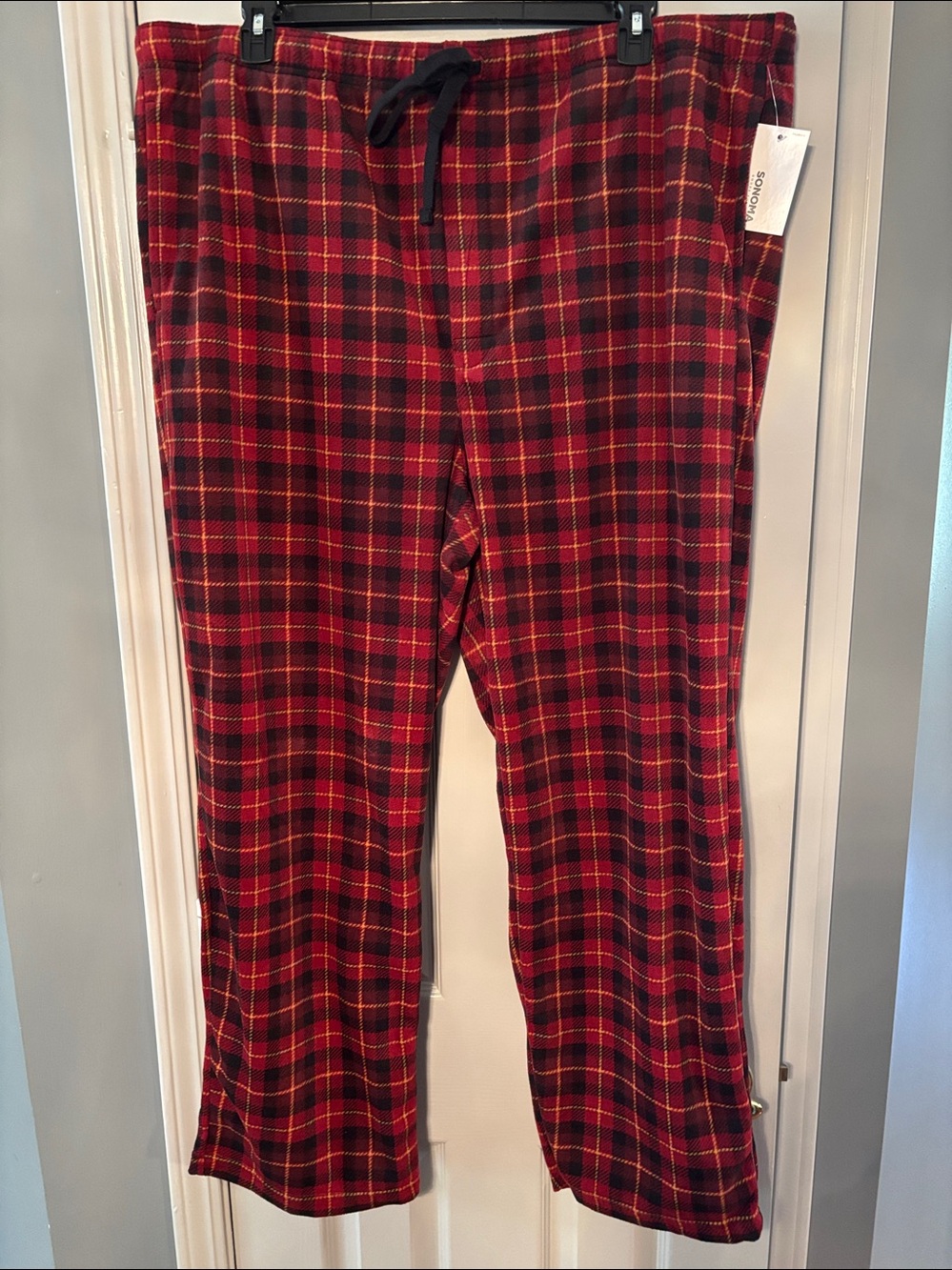 Sonoma Red, Black & Gold Plaid Lounge Pajama Pants NWT